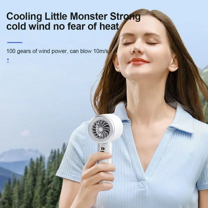 10000Mah High Speed Portable Turbo Fan Cooler Fan 100-Speed Adjustment High-Speed Fan Handheld Fan Mini Fan Adjustment Portable
